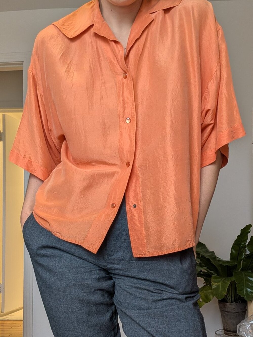 Anne Marie Barletta silk sorbet blouse